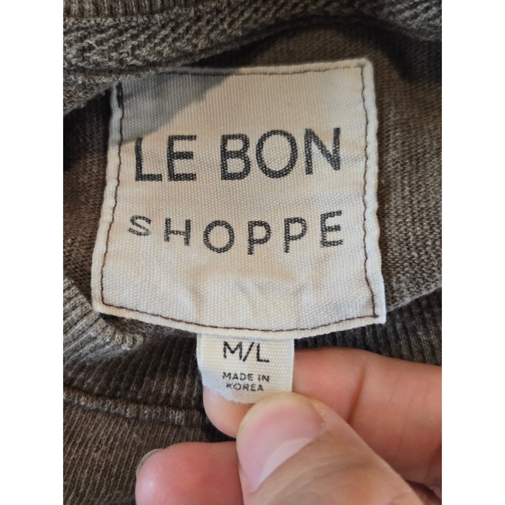 Le Bon Shoppe Jeanne Tee Women M/L Brown Boxy Cotton Short Sleeve T-Shirt - Picture 3 of 10